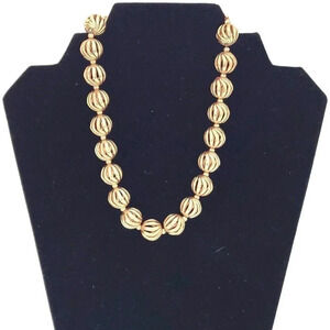Vintage Estate Choker Necklace 16" Gold Tone Balls